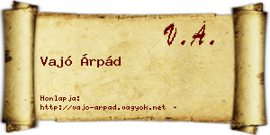 Vajó Árpád névjegykártya