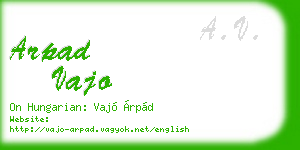 arpad vajo business card