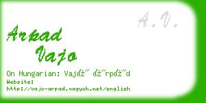 arpad vajo business card